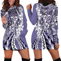 Aloha Vintage Plumeria Hawaiian Tapa Pattern Hoodie Dress Purple Hawaiian Tapa Pattern - Polynesian Pride