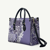 Aloha Vintage Plumeria Hawaiian Tapa Pattern Leather Bag Purple Hawaiian Tapa Pattern LT9 Purple - Polynesian Pride