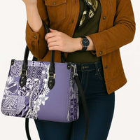 Aloha Vintage Plumeria Hawaiian Tapa Pattern Leather Bag Purple Hawaiian Tapa Pattern LT9 - Polynesian Pride