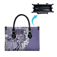 Aloha Vintage Plumeria Hawaiian Tapa Pattern Leather Bag Purple Hawaiian Tapa Pattern LT9 - Polynesian Pride