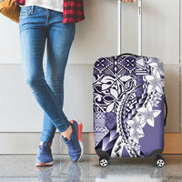 Aloha Vintage Plumeria Hawaiian Tapa Pattern Luggage Cover Purple Hawaiian Tapa Pattern - Polynesian Pride