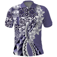 Aloha Vintage Plumeria Hawaiian Tapa Pattern Polo Shirt Purple Hawaiian Tapa Pattern - Polynesian Pride