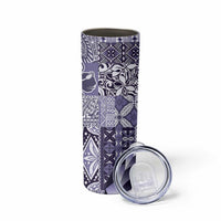 Aloha Vintage Plumeria Hawaiian Tapa Pattern Skinny Tumbler Purple Hawaiian Tapa Pattern - Polynesian Pride