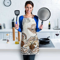 Polynesian Manta Ray Apron Beige Floral Turtle Tattoo - Polynesian Pride