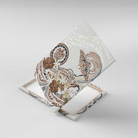 Polynesian Manta Ray Canvas Wall Art Beige Floral Turtle Tattoo - Polynesian Pride