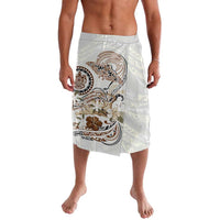 Polynesian Manta Ray Lavalava Beige Floral Turtle Tattoo - Polynesian Pride