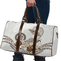 Polynesian Manta Ray Travel Bag Beige Floral Turtle Tattoo - Polynesian Pride