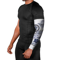 Polynesian Manta Ray Arm Sleeves Blue Floral Turtle Tattoo - Polynesian Pride