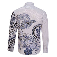 Polynesian Manta Ray Family Matching Short Sleeve Bodycon Dress and Hawaiian Shirt Blue Floral Turtle Tattoo - Polynesian Pride