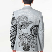 Polynesian Manta Ray Blazer Gray Floral Turtle Tattoo - Polynesian Pride