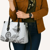 Polynesian Manta Ray Leather Bag Gray Floral Turtle Tattoo LT9 - Polynesian Pride