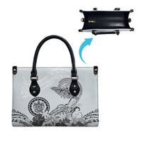 Polynesian Manta Ray Leather Bag Gray Floral Turtle Tattoo LT9 - Polynesian Pride