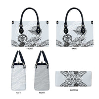 Polynesian Manta Ray Leather Bag Gray Floral Turtle Tattoo LT9 - Polynesian Pride