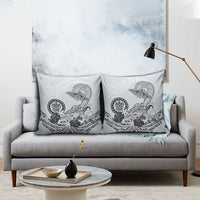 Polynesian Manta Ray Pillow Cover Gray Floral Turtle Tattoo LT9 - Polynesian Pride