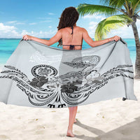 Polynesian Manta Ray Sarong Gray Floral Turtle Tattoo - Polynesian Pride