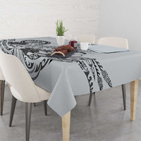 Polynesian Manta Ray Tablecloth Gray Floral Turtle Tattoo - Polynesian Pride