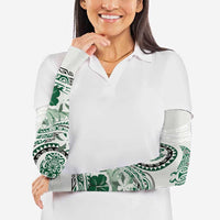 Polynesian Manta Ray Arm Sleeves Green Floral Turtle Tattoo - Polynesian Pride