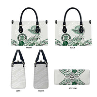 Polynesian Manta Ray Leather Bag Green Floral Turtle Tattoo LT9 - Polynesian Pride