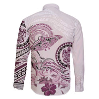 Polynesian Manta Ray Family Matching Puletasi and Hawaiian Shirt Pink Floral Turtle Tattoo - Polynesian Pride