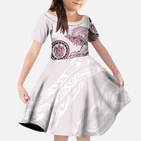 Polynesian Manta Ray Family Matching Tank Maxi Dress and Hawaiian Shirt Pink Floral Turtle Tattoo - Polynesian Pride
