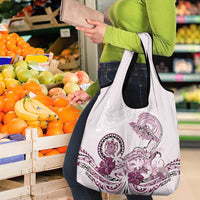 Polynesian Manta Ray Grocery Bag Pink Floral Turtle Tattoo LT9 - Polynesian Pride