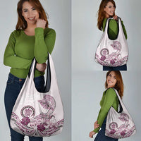 Polynesian Manta Ray Grocery Bag Pink Floral Turtle Tattoo LT9 - Polynesian Pride