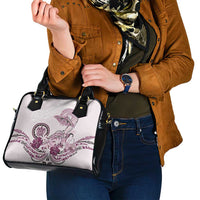 Polynesian Manta Ray Shoulder Handbag Pink Floral Turtle Tattoo - Polynesian Pride