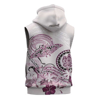 Polynesian Manta Ray Sleeveless Hoodie Pink Floral Turtle Tattoo - Polynesian Pride
