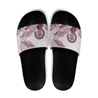 Polynesian Manta Ray Slide Sandals Pink Floral Turtle Tattoo LT9 Pink - Polynesian Pride