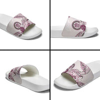 Polynesian Manta Ray Slide Sandals Pink Floral Turtle Tattoo LT9 - Polynesian Pride