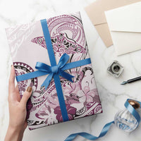Polynesian Manta Ray Wrapping Paper Pink Floral Turtle Tattoo - Polynesian Pride