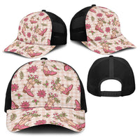 Beige Paniolo Palaka Hawaiian Cowgirl Christmas Baseball Net Cap LT9 - Polynesian Pride