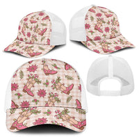 Beige Paniolo Palaka Hawaiian Cowgirl Christmas Baseball Net Cap LT9 - Polynesian Pride