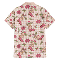 Beige Paniolo Palaka Hawaiian Cowgirl Christmas Family Matching Long Sleeve Bodycon Dress and Hawaiian Shirt - Polynesian Pride