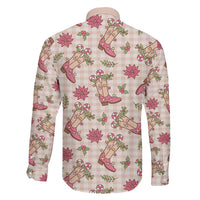 Beige Paniolo Palaka Hawaiian Cowgirl Christmas Family Matching Mermaid Dress and Hawaiian Shirt - Polynesian Pride