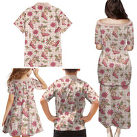 Beige Paniolo Palaka Hawaiian Cowgirl Christmas Family Matching Puletasi and Hawaiian Shirt - Polynesian Pride