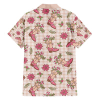 Beige Paniolo Palaka Hawaiian Cowgirl Christmas Family Matching Short Sleeve Bodycon Dress and Hawaiian Shirt - Polynesian Pride