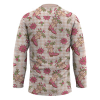 Beige Paniolo Palaka Hawaiian Cowgirl Christmas Hockey Jersey LT9 - Polynesian Pride