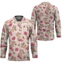 Beige Paniolo Palaka Hawaiian Cowgirl Christmas Hockey Jersey LT9 - Polynesian Pride