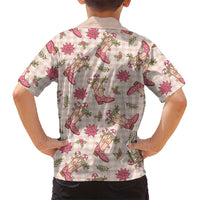 Beige Paniolo Palaka Hawaiian Cowgirl Christmas Kid Hawaiian Shirt LT9 - Polynesian Pride