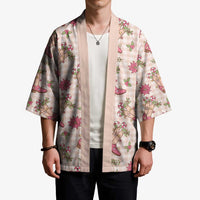 Beige Paniolo Palaka Hawaiian Cowgirl Christmas Kimono - Polynesian Pride