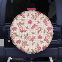 Beige Paniolo Palaka Hawaiian Cowgirl Christmas Spare Tire Cover - Polynesian Pride