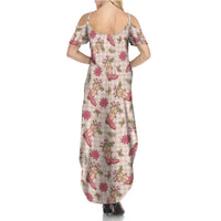 Beige Paniolo Palaka Hawaiian Cowgirl Christmas Summer Maxi Dress - Polynesian Pride