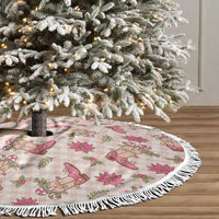 Beige Paniolo Palaka Hawaiian Cowgirl Christmas Tree Skirt - Polynesian Pride