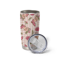 Beige Paniolo Palaka Hawaiian Cowgirl Christmas Tumbler Cup - Polynesian Pride