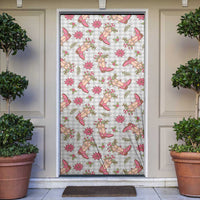 Gray Paniolo Palaka Hawaiian Cowgirl Christmas Door Cover LT9 Gray - Polynesian Pride