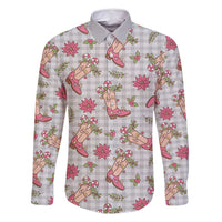 Gray Paniolo Palaka Hawaiian Cowgirl Christmas Family Matching Summer Maxi Dress and Hawaiian Shirt - Polynesian Pride