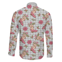 Gray Paniolo Palaka Hawaiian Cowgirl Christmas Family Matching Summer Maxi Dress and Hawaiian Shirt - Polynesian Pride