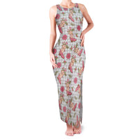 Gray Paniolo Palaka Hawaiian Cowgirl Christmas Family Matching Tank Maxi Dress and Hawaiian Shirt - Polynesian Pride