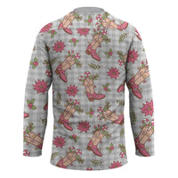 Gray Paniolo Palaka Hawaiian Cowgirl Christmas Hockey Jersey - Polynesian Pride